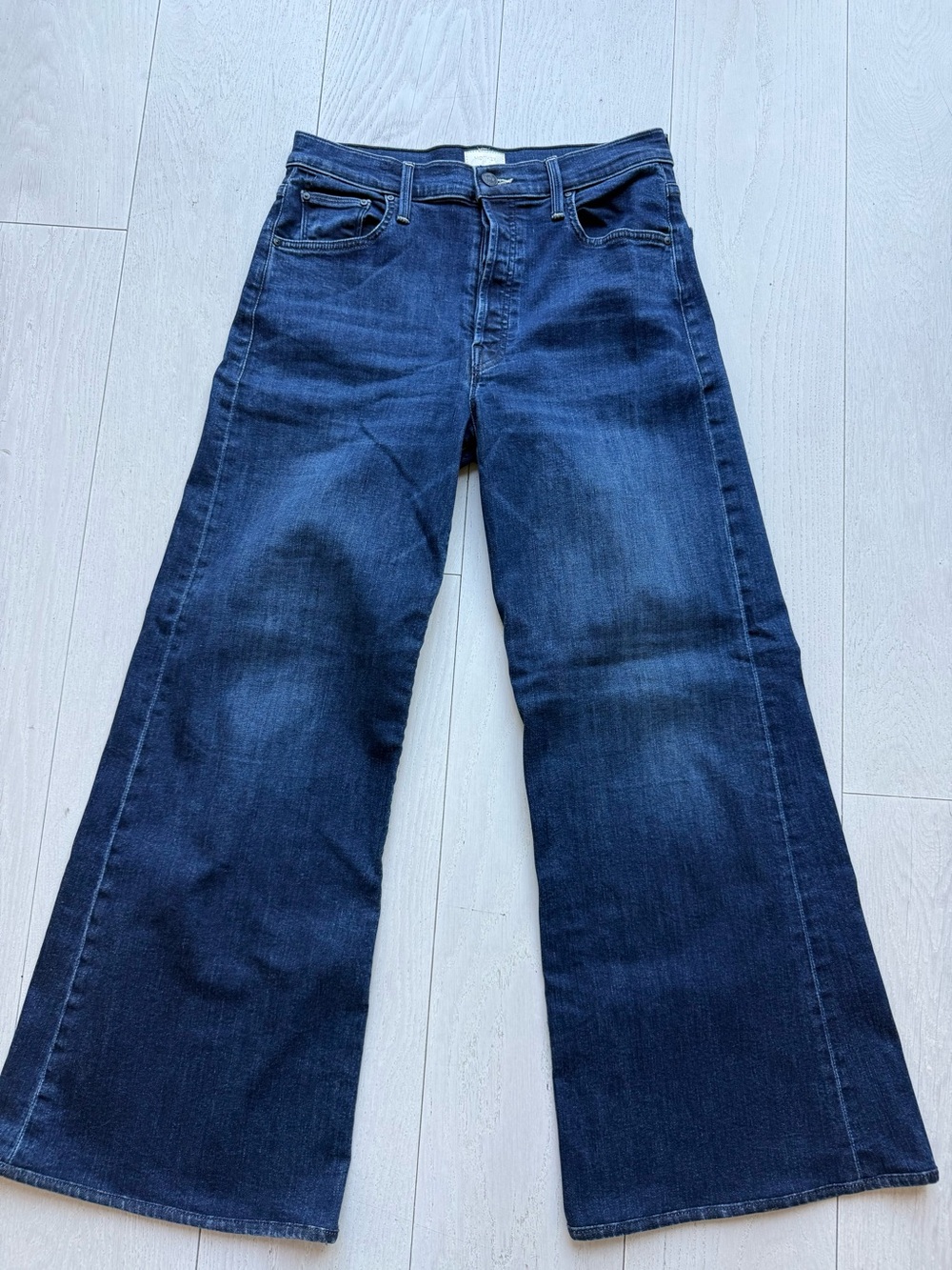 Mother tom cat roller sneak Wide Leg Women's Jeans in Dark Blue